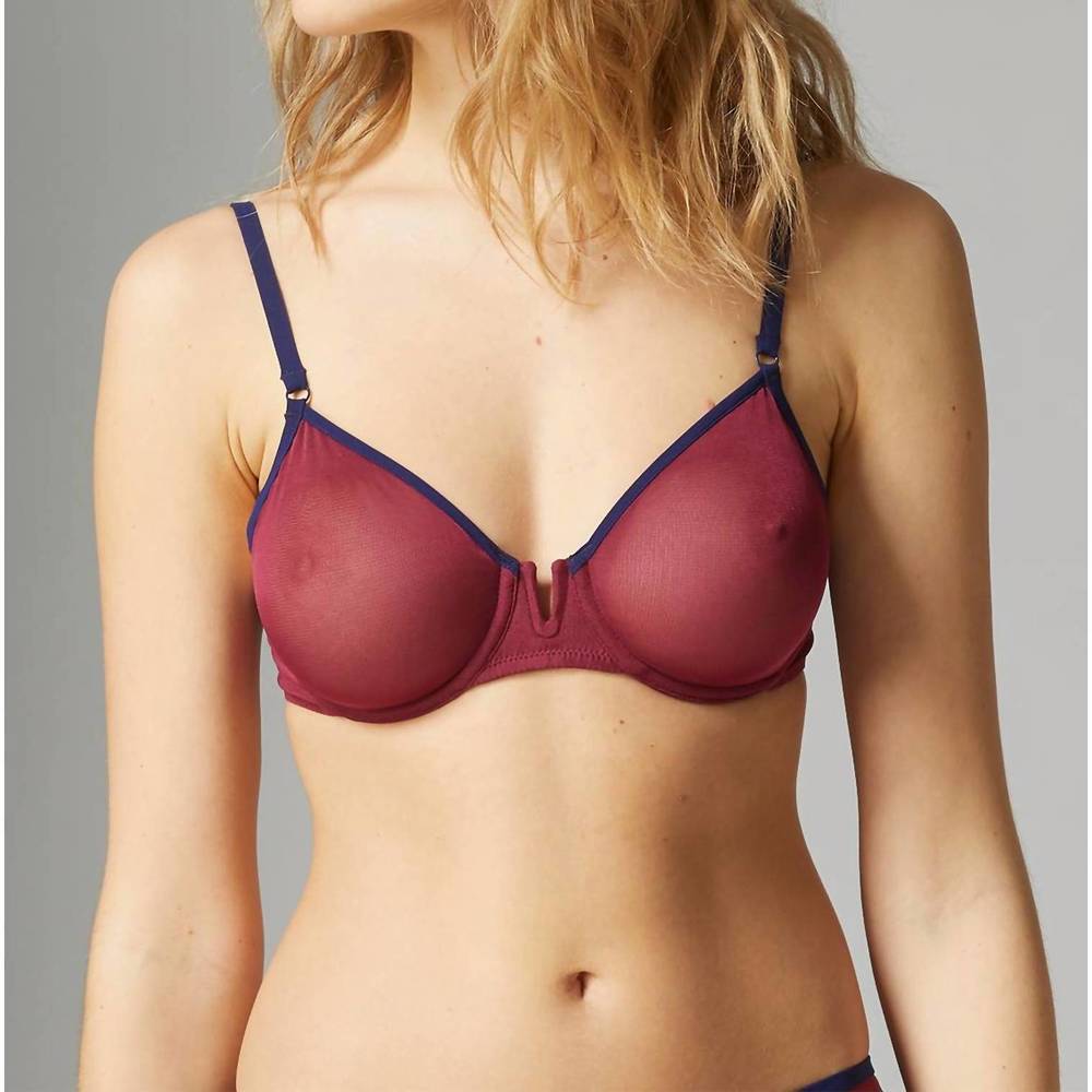 Simone Perele Burgundy and Navy Bra